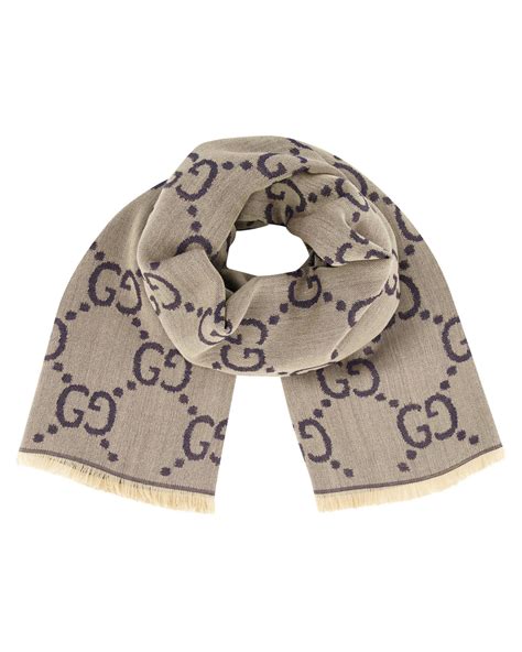 gucci schal grau damen|Schal aus GG Jacquard aus Wolle und Seide .